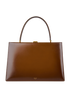 Clasp Bag, &pound;1,100, Handbags, Brown, Leather, Front view